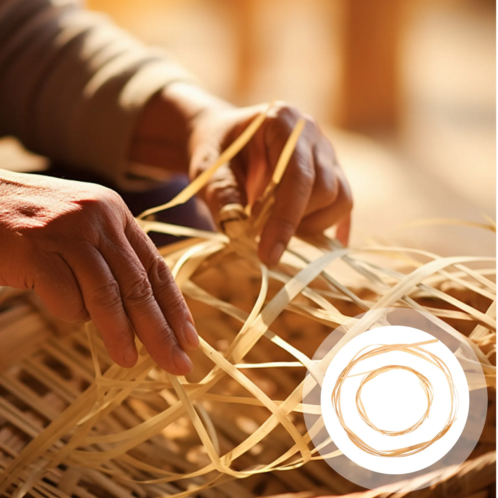 4Pcs Bamboo Weaving Strips Smooth Flat Reeds Flexible Craft Material for Basket Making Wicker Cane Rattan Webbing DIY Crafts