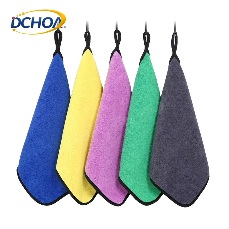 DCHOA 10PCS 30x30cm Car Drying Towels Coral Fleece Microfiber Cleaning Cloths Highly Absorbent Auto Detailing Towels Car Wash