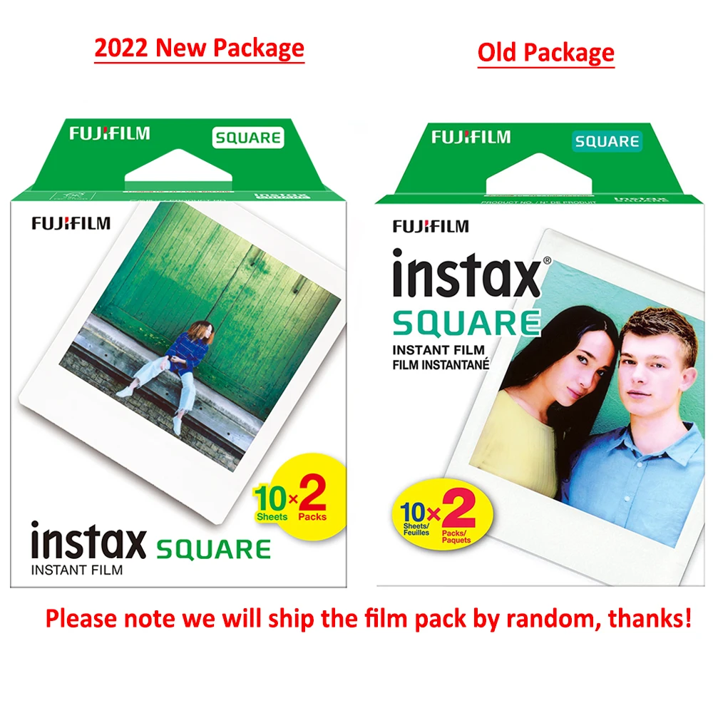 Instax-película cuadrada de papel fotográfico con borde blanco, para Fujifilm SQ10, SQ6, SQ20, SQ40, películas instantáneas, impresora de piezas