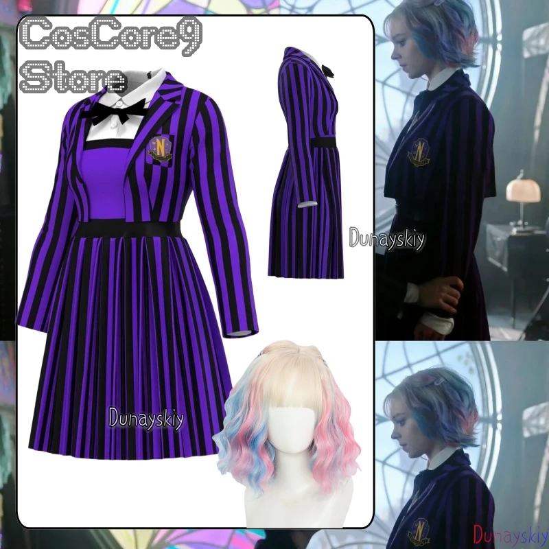 Anime miércoles temporada 2 Enid Sinclair Wolf chica uniforme escolar disfraz Cosplay traje de Halloween disfraz de Cosplay de la familia Addams