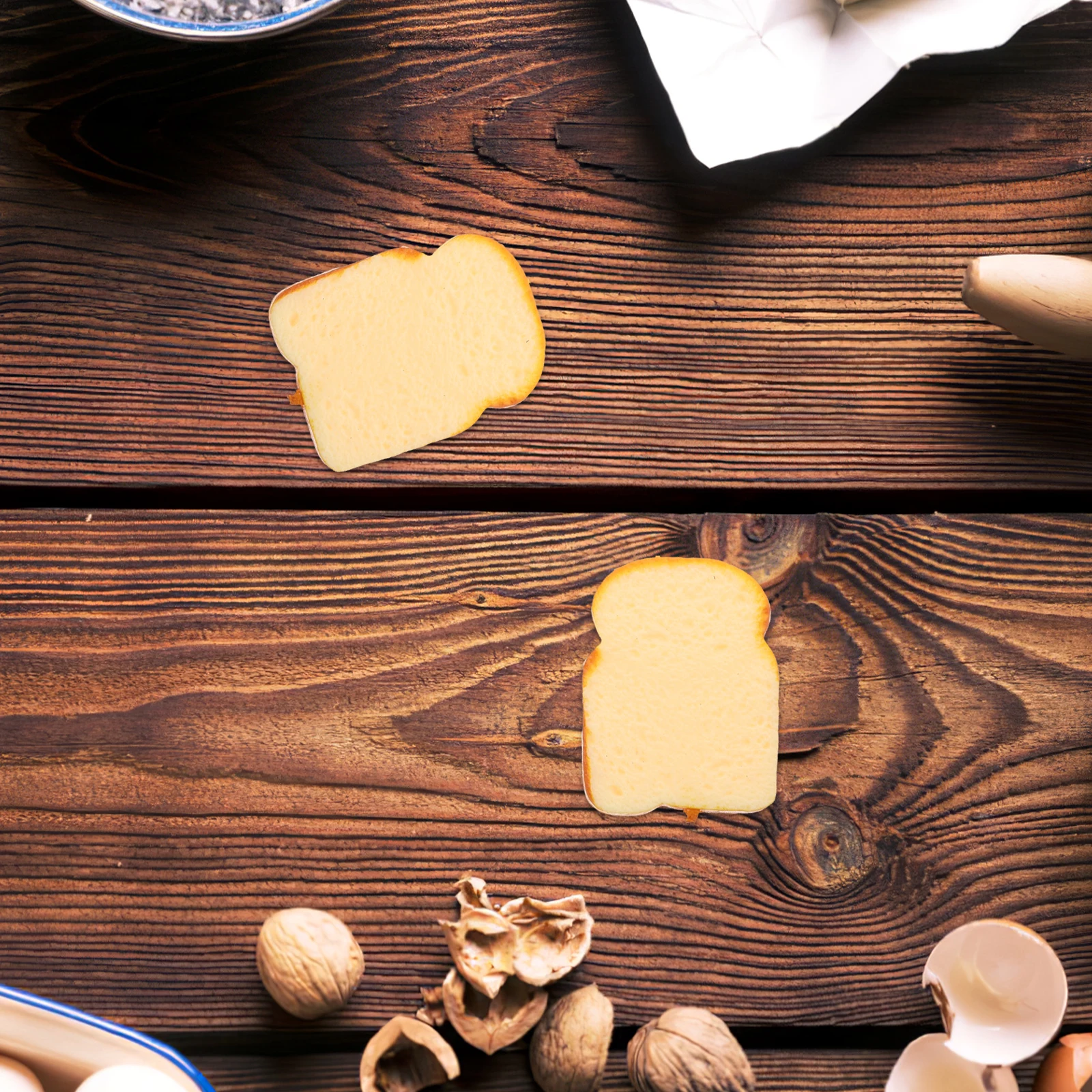 10 Pcs Simulation Toast Slice Realistic Faux Bread Party Decorations Miniature Food Display Prop Craft Resin Model Ornament Play