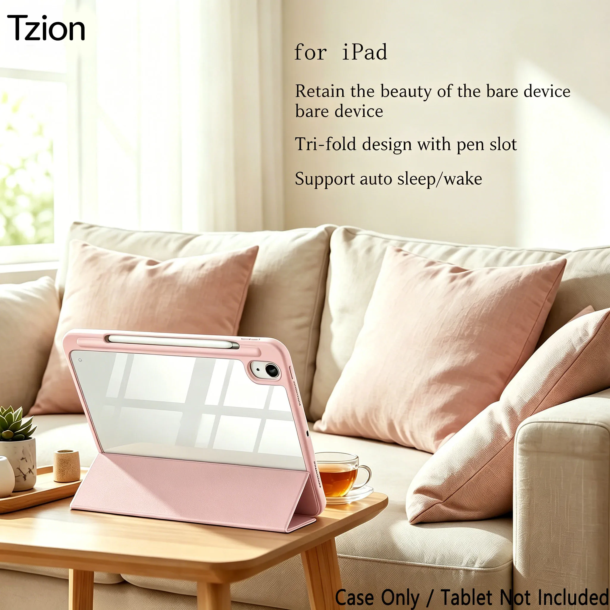 

case for iPad 10th/11th With pen slot, supports auto sleep/wake, slim and lightweight for a bare-device feel