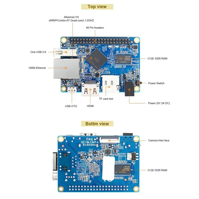 For Orange Pi One 1GB RAM Mini PC Allwinner H3 Soc DDR3 Quad-Core Single Board Support Android Linux Development Board view 6