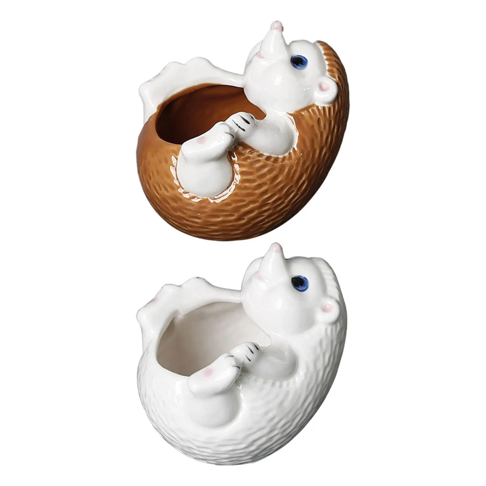

Ceramic Animal Planter Plants Container with Drainage Hole Creative Ornament