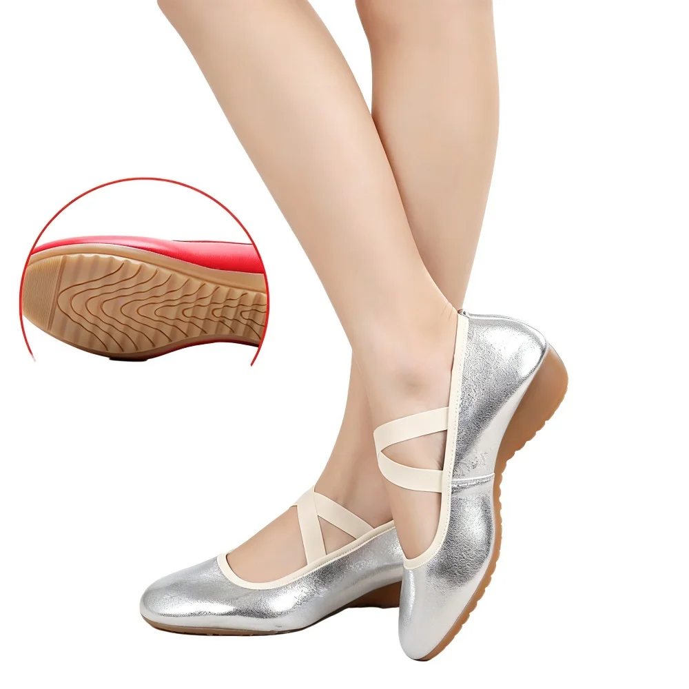 USHINE Ballroom Dancing Shoes Women Jazz Tango Salsa Latin Dance Shoes Woman Low Heels Women Dance Close Toe Shoes