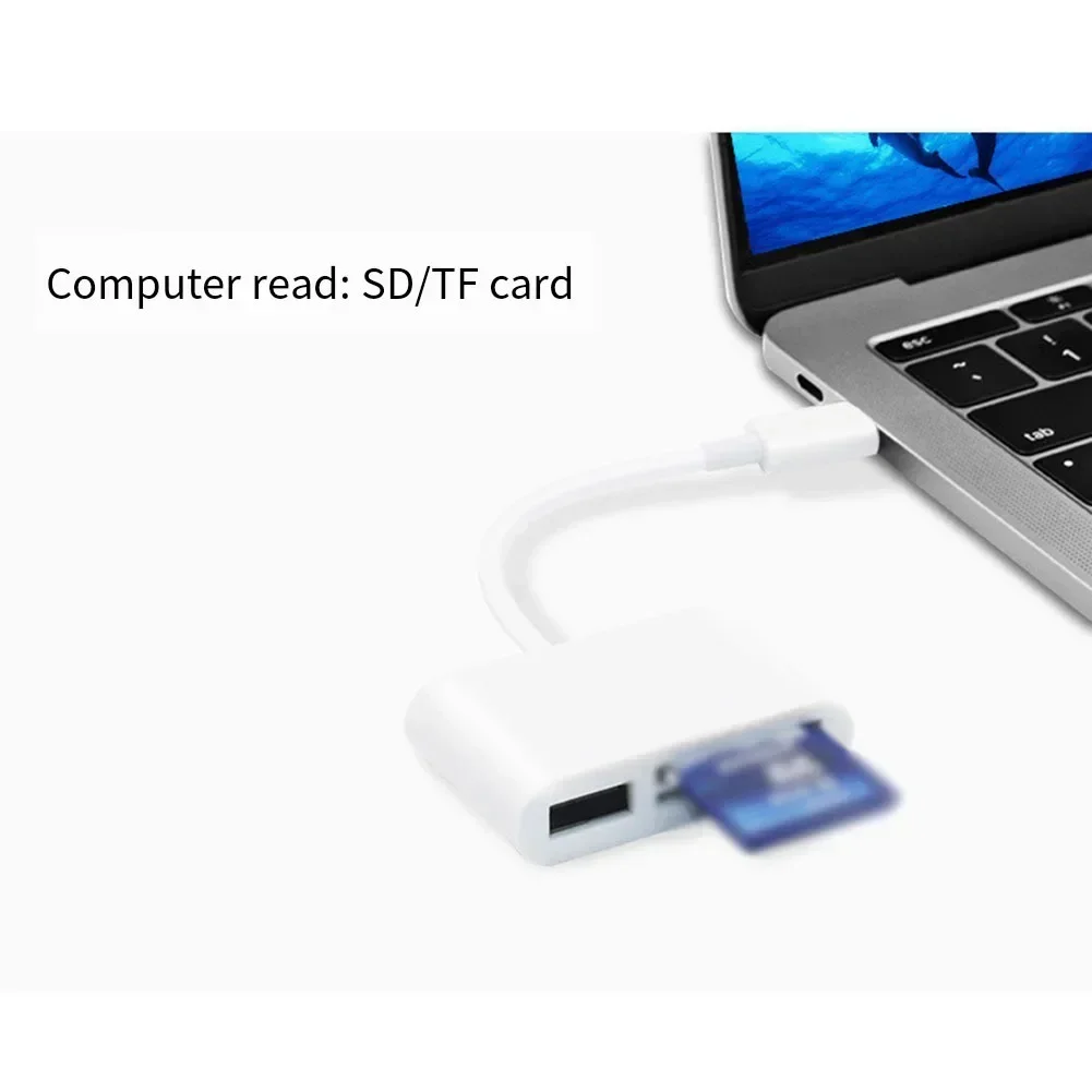 เครื่องอ่านการ์ดความจำอเนกประสงค์ชนิด C TF CF เครื่องอ่านการ์ด USB 3 in 1 OTG2.0คอมพิวเตอร์พกพา