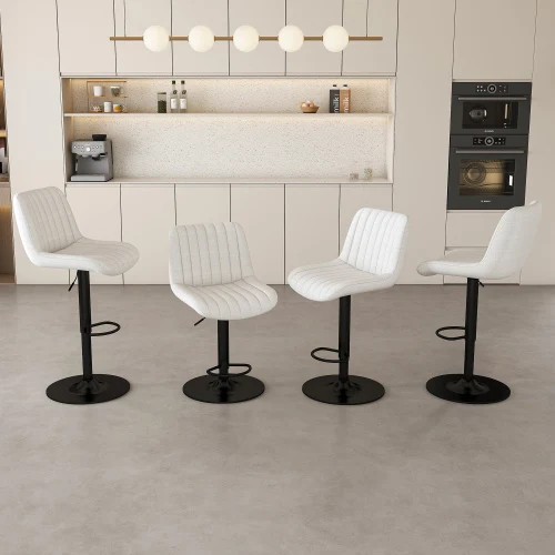 

#Modern Bar Stools With Adjustable Height Backrest Velvet Fabric-Hotel Dining Use