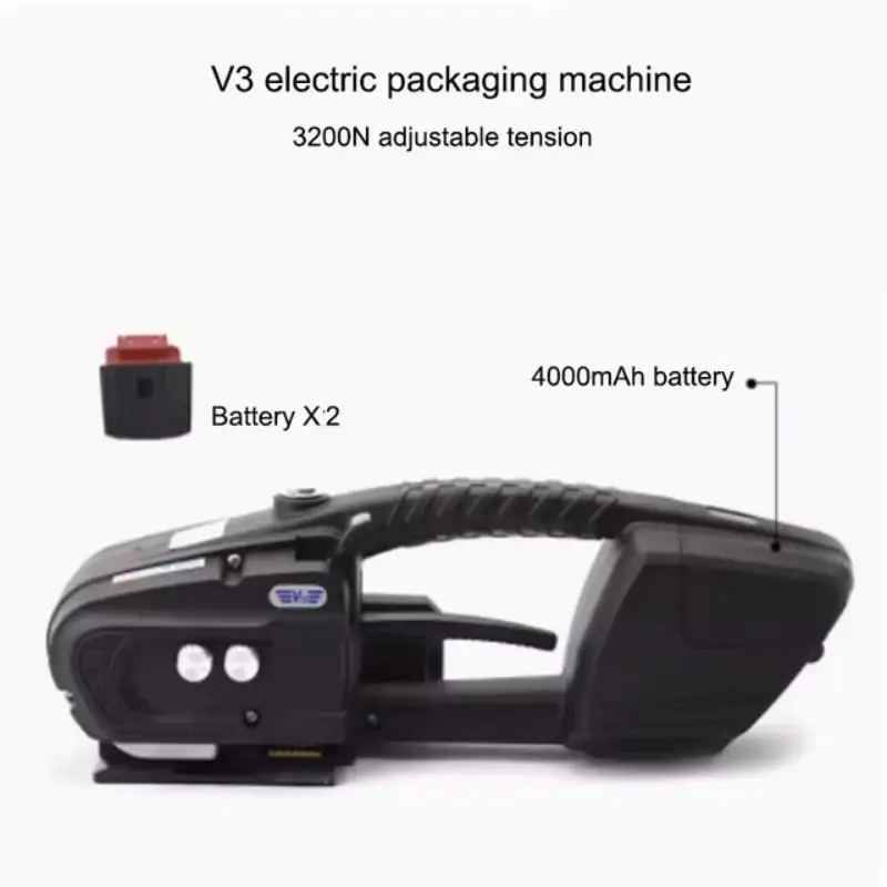 V1/V2/V3 Digital Display Electric Strapping Machine for 13-16mm PET Strap Portable Automatic Packaging Tool Hot Melting Baler