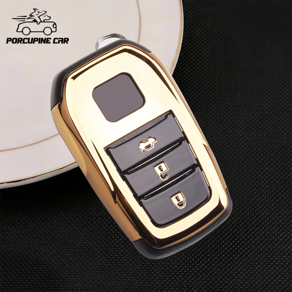 Fashion ABS Key Case Cover for Toyota Chr Rav4 Auris Avensis Prius Aygo Camry Corolla Land Cruiser 200 Prado Crown Shell Fob