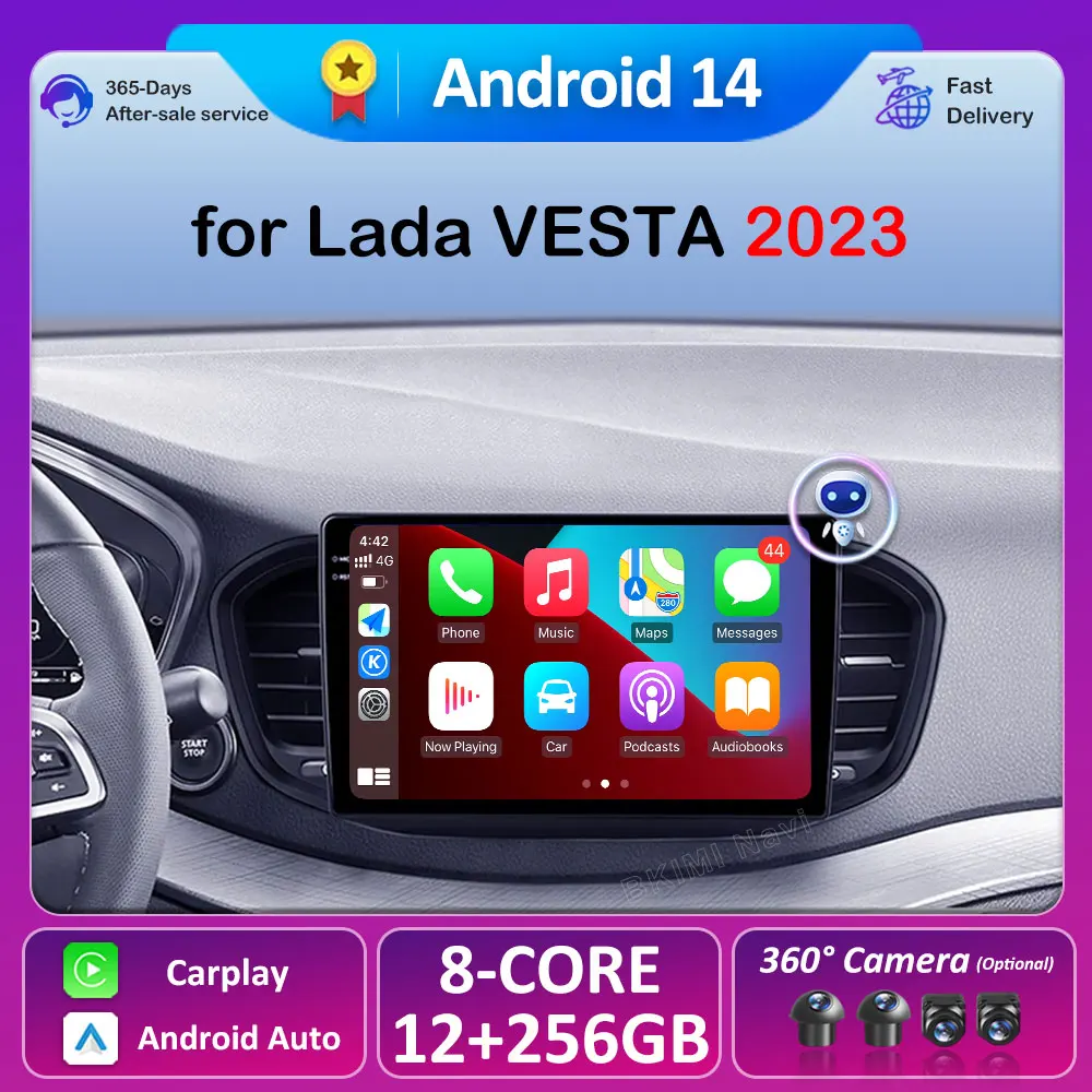 

Android 14 Carplay Auto Car Radio For LADA Vesta NG 2023 Car Multimedia Player 4G wifi Stereo Navigation GPS Head Unit No 2din