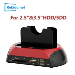 Dual Slots USB3.0 To 2.5/3.5 Inch SATA SSD HDD Docking Station with HUB Reader IDE Type C USB2.0 Hard Drive Enclosure Adapter