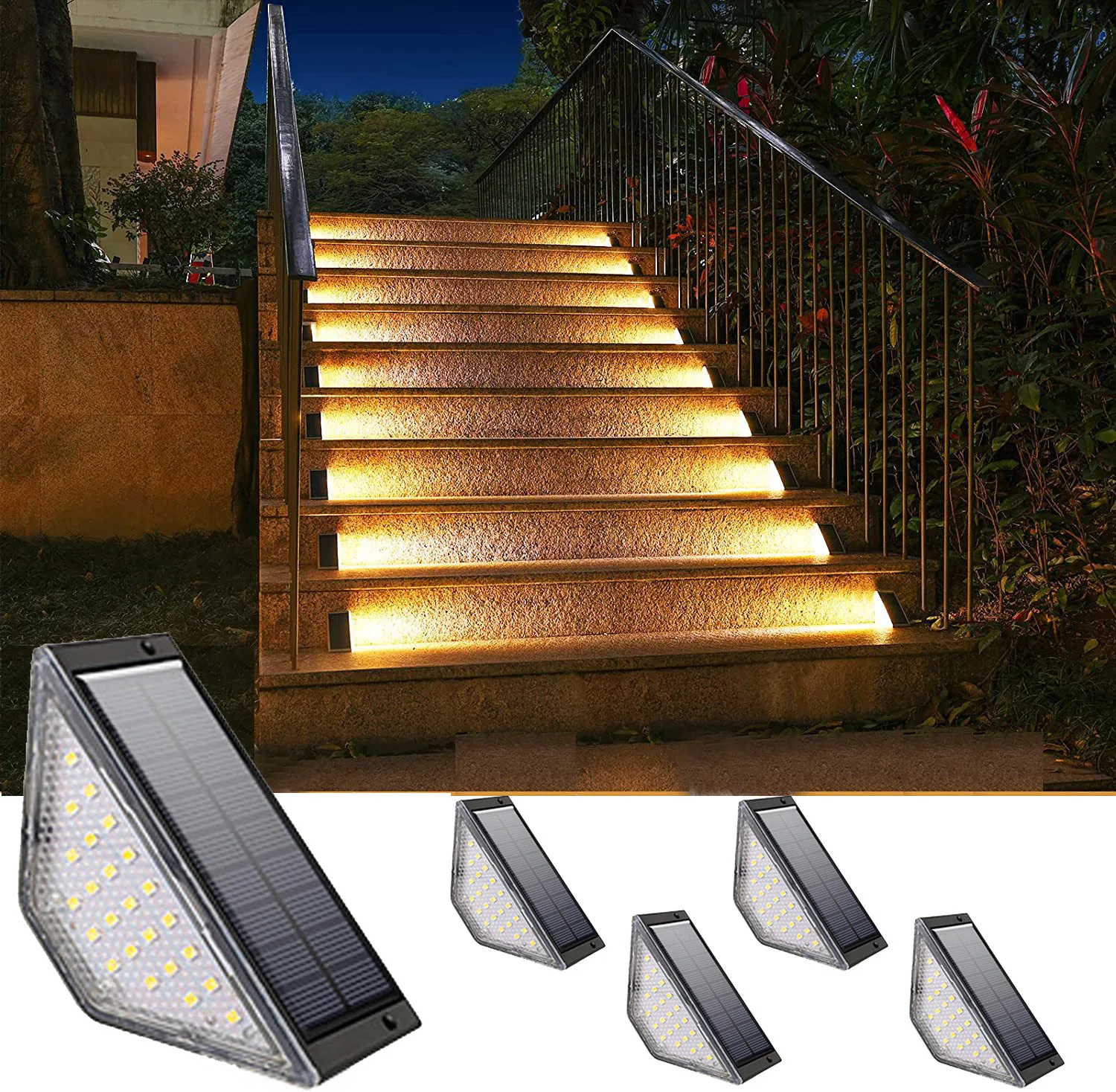 

LED Solar Step Lamp Stair Light Outdoor Deck Lights Fence Lights Waterproof Solar Lights or Railing Stairs Step Fence Yard Patio