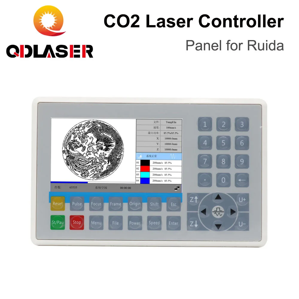 QDLASER CO2 Laser Controller Panel for Ruida Controller RDC6445G RDC6442S RDC6332G/M RDLC320-A CNC Laser Cutting Machine Display