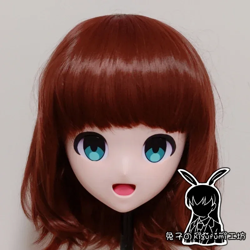 (A12) Custom Unisex BJD Doll Party Facepiece Japan Exhibition Cartoon Silicone Lifesize Anime Amami Haruka Kigurumi Cosplay Mask