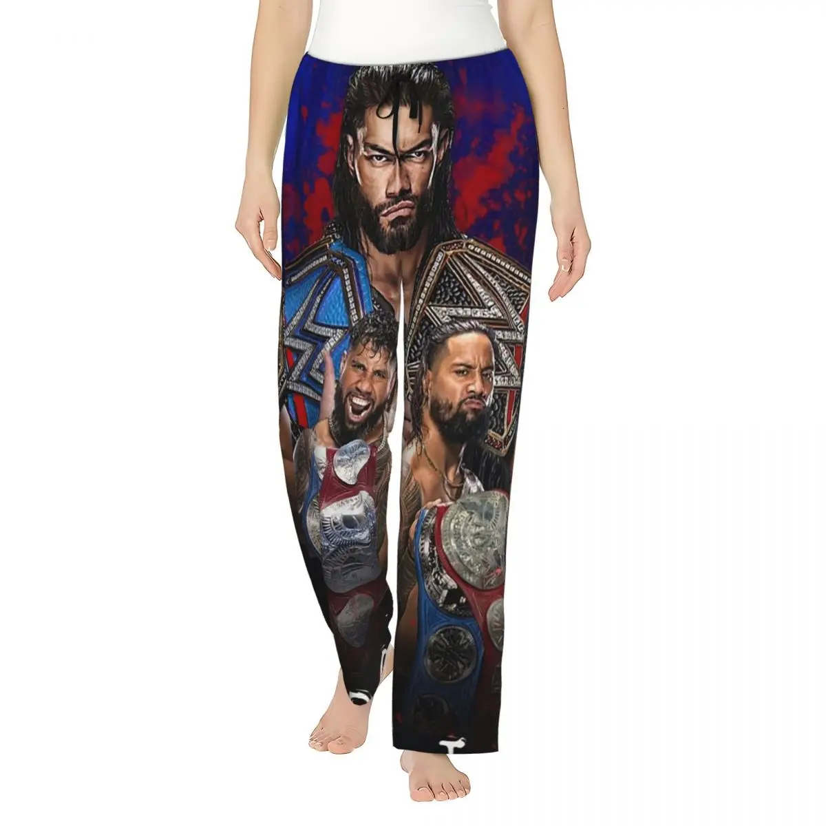 

Custom Wrestler Roman Reigns Wrestling Women Pajama Pants Lounge Sleep Sleepwear Bottoms with Pockets