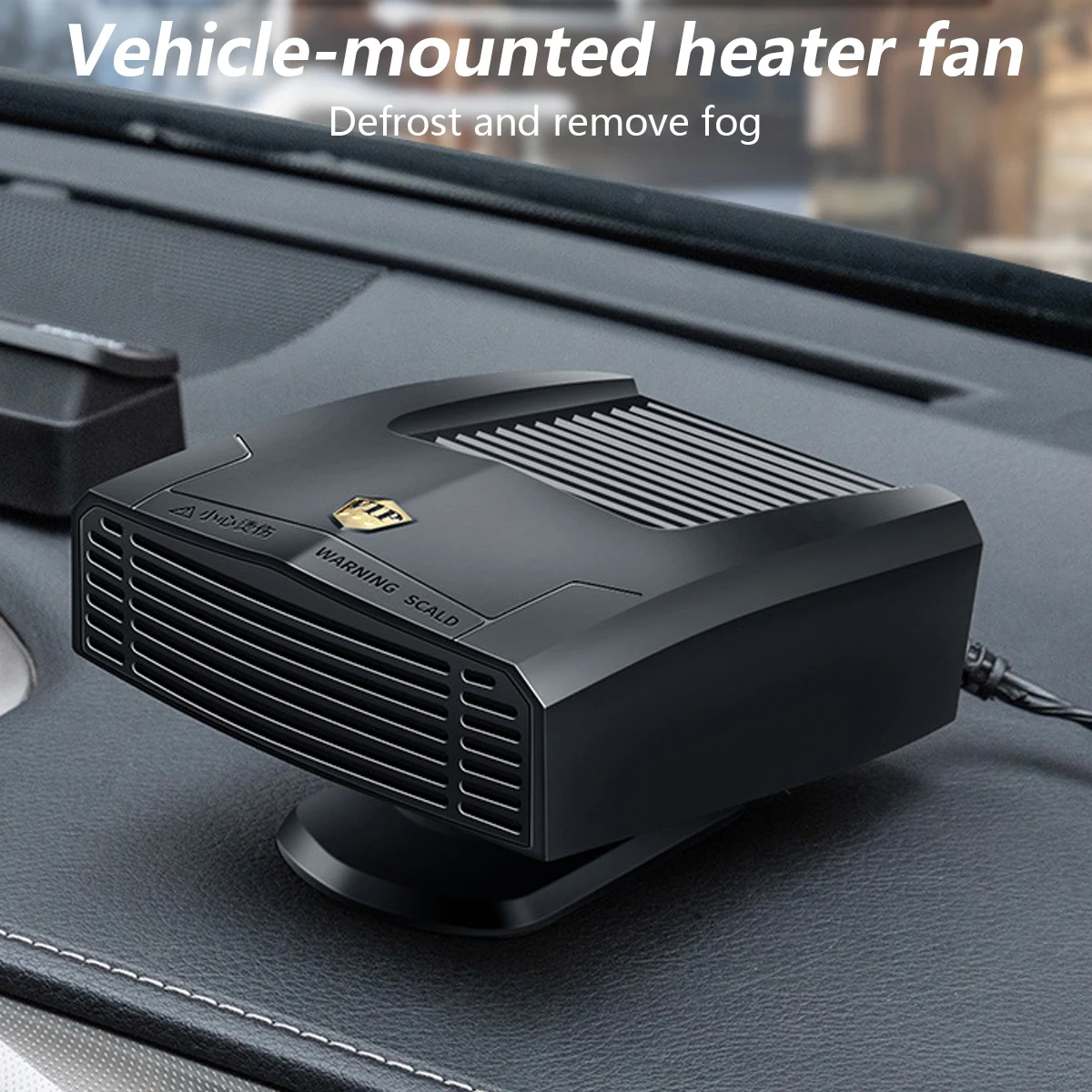 12V Car Heater 2-in-1 Windshield Fast Heating Defrost Defogger with 360-Degree Rotation Auto Interior Accessory