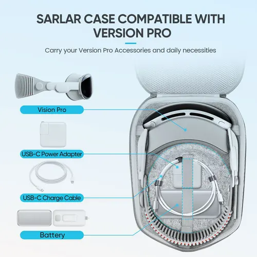 Imagen 2 del producto Estuche de transporte duro para Meta Quest 3/3S/Quest 2/PICO4/Vision Pro, correa oficial Elite, accesorios para controlador de auriculares para juegos VR