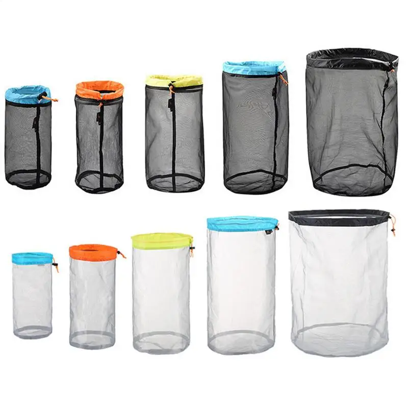 

Scallops Bags Mesh Lightweight Nylon Mesh Drawstring Storage Bag Set Nylon Mesh Stuff Sack Nylon Mesh Drawstring Storage Bag For