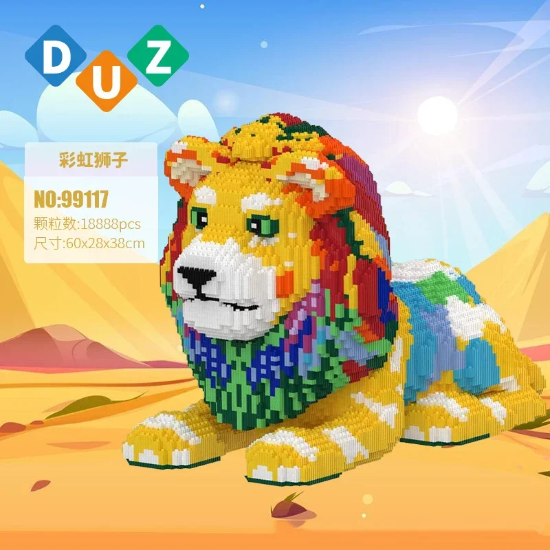 

Animal Assembled Magic Block Huge Colorful lion Building Block lion Brick Model Decompression Toy For Home Decoration