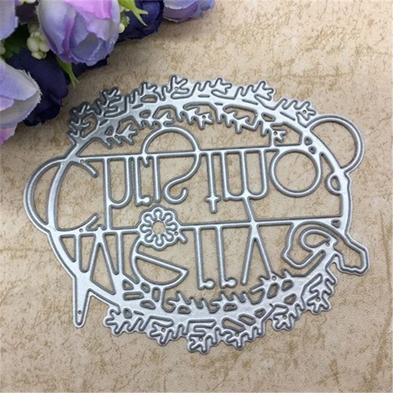 Merry Christmas Metal Cutting Dies DIY Craft  Stencil For Scrapbooking Stamps Embossing Mold Paper Cards Making