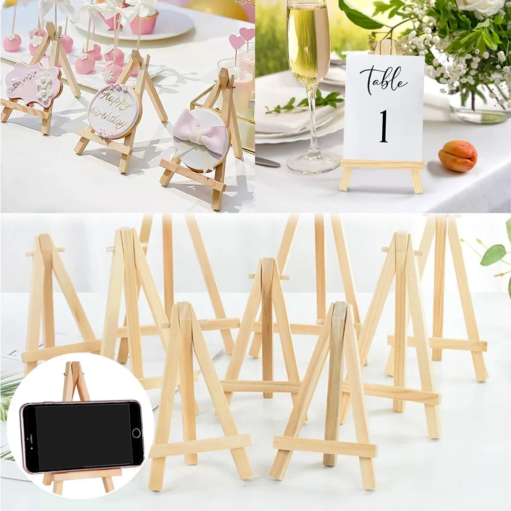

10PCS Wood Display Easels Mr Mrs Wedding Decor Frame Painting Poster Easel Birthday Wedding Candelabras Valentine's Day Decorate