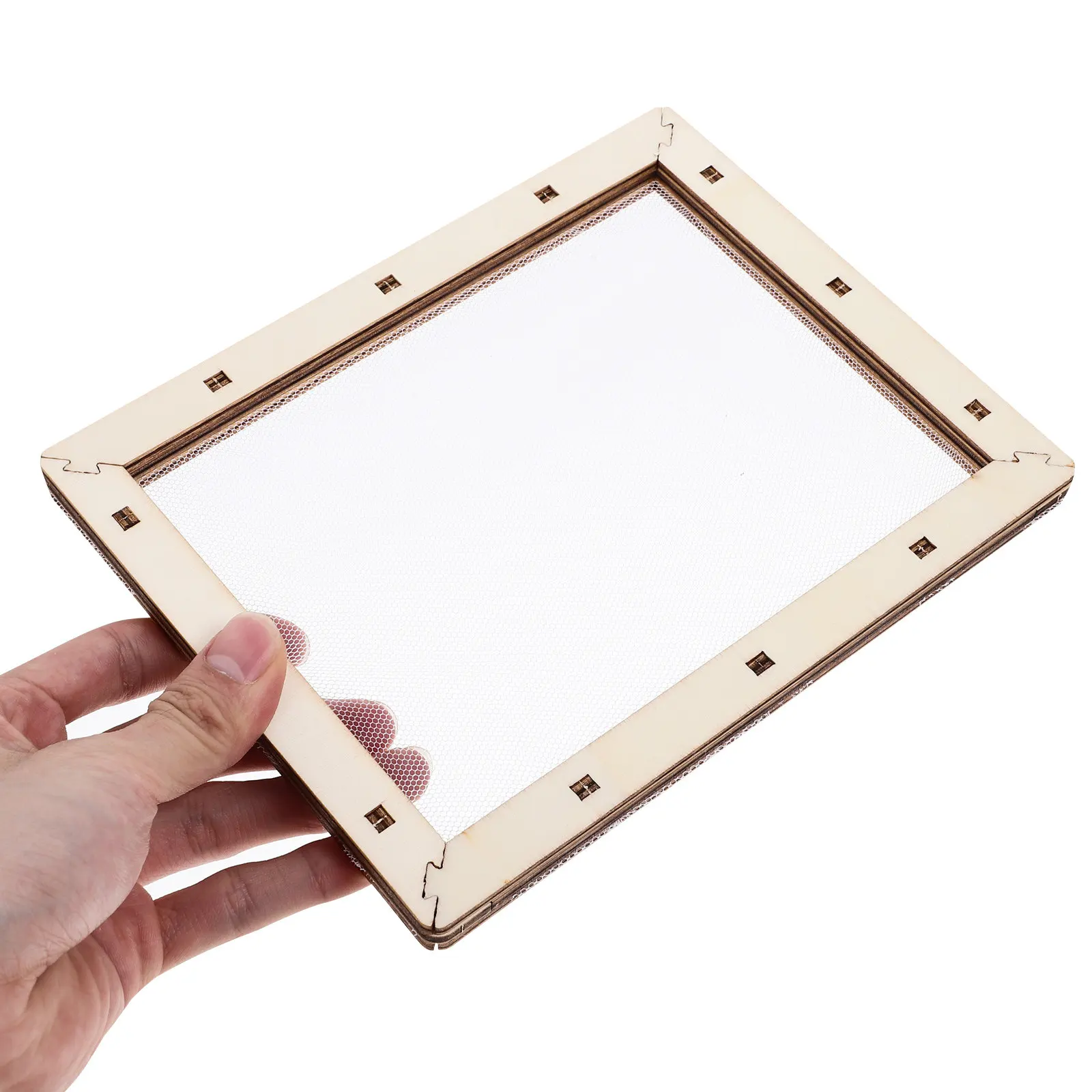 

2Pcs Paper Making Frame Wooden DIY Craft Tool with Mesh Screen Educational Handmade Paper Kit Reusable Easy Clean Compact Design