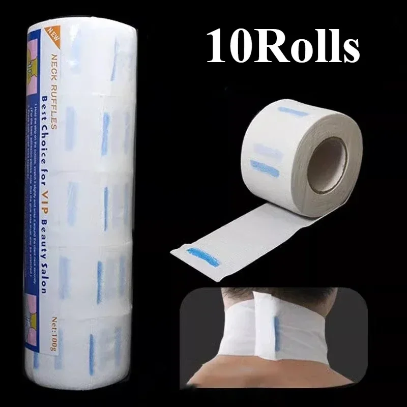 5/10 Rolls Disposable 1 Roll Hair Cutting Accessory Neck Paper Adjustable Barber Dedicated Salon Hairdressing White Neck Strips