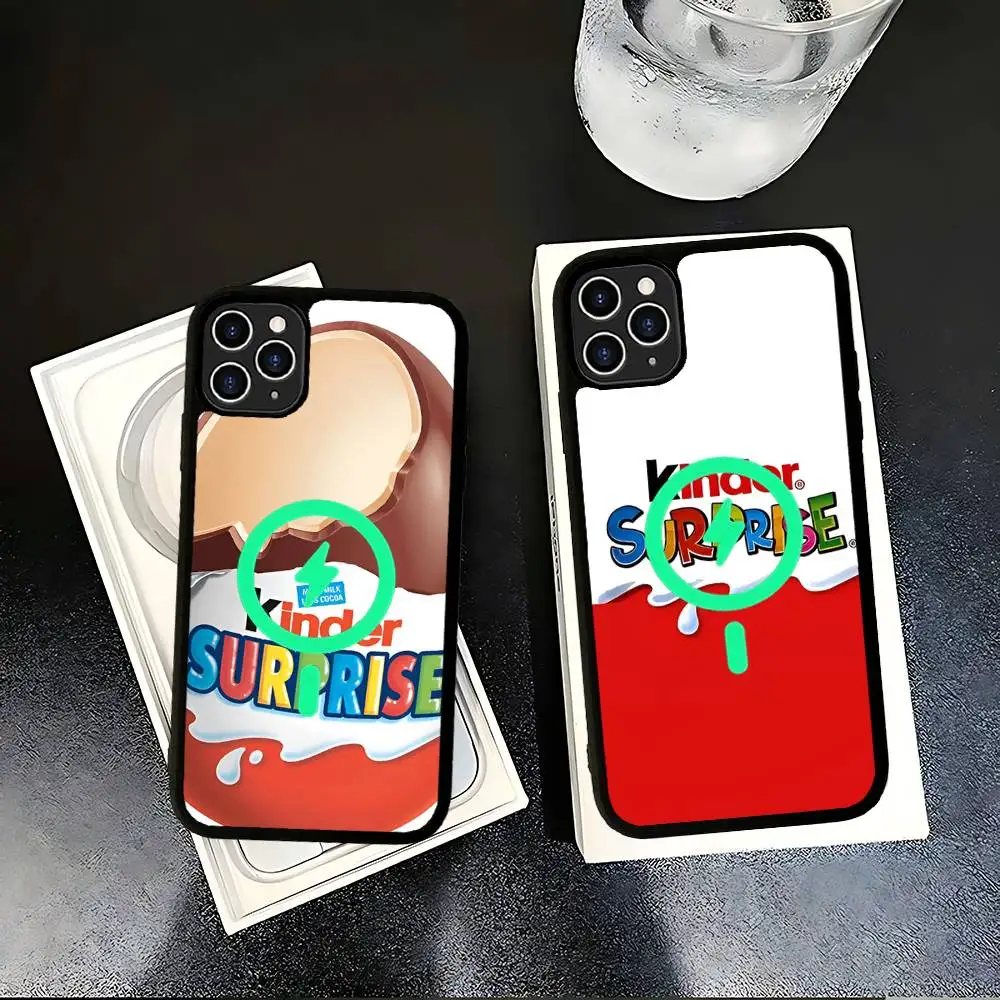Funda Magnética para Teléfono con Sorpresa KINDER JOY, Compatible con Magsafe, PC+TPU, para iPhone 11 12 13 14 15 16 17 Pro Max Plus