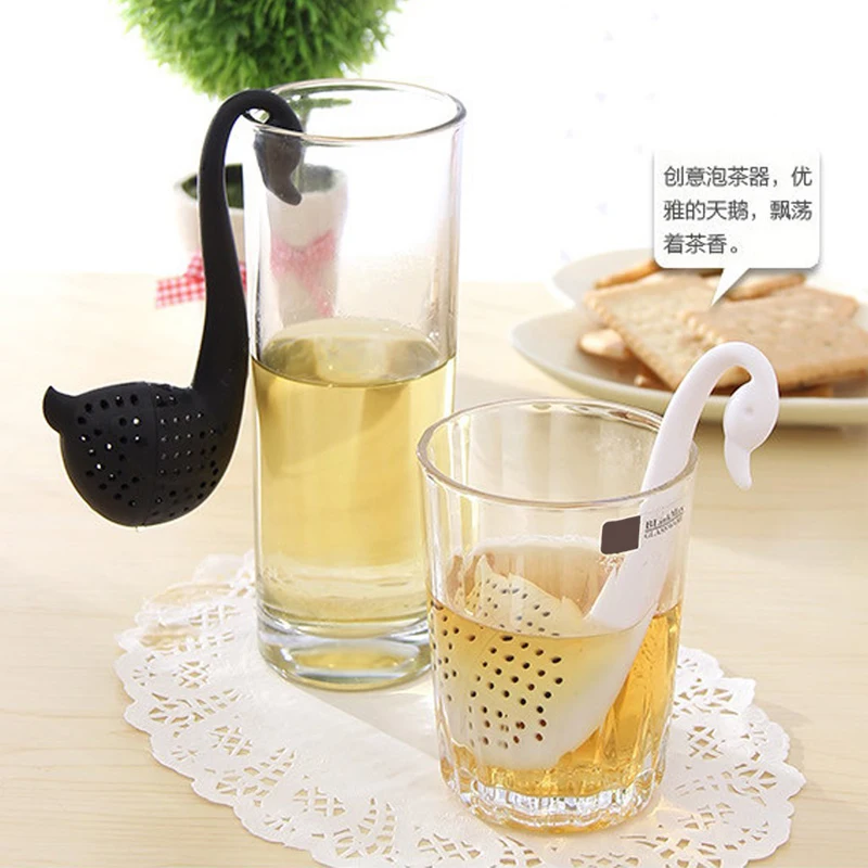 

Creative Swan Spoon Tea Strainer infuser Environmentally Friendly Plastic Elegant Swan Tea Tools Kitchen Accessories