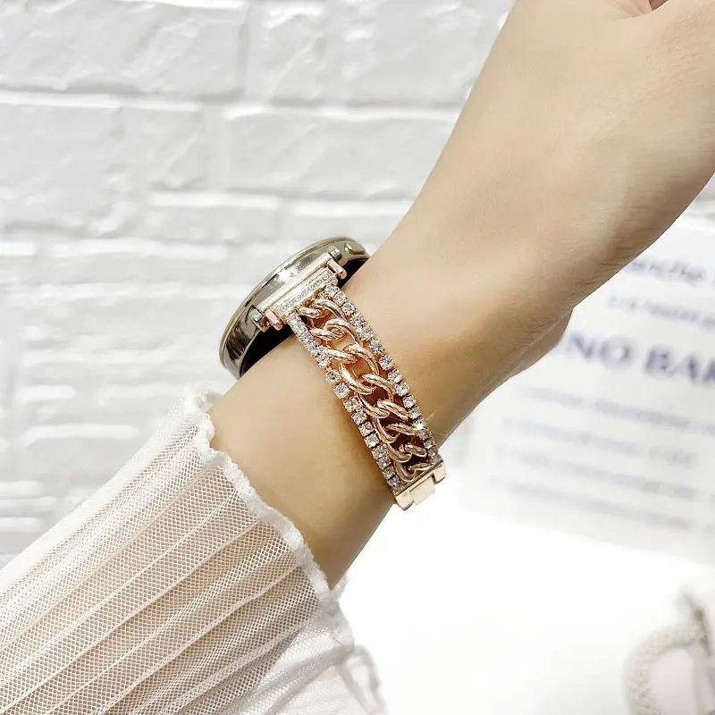 Uniwersalny diamentowy metalowy pasek 18 20 22MM do Huawei Watch GT4 41mm, biżuteria, błyszczący pasek do Huawei GT 5 Gt4 41mm 46mm damski Correa