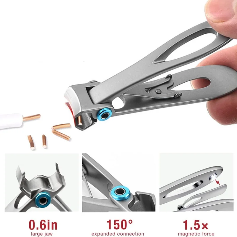 Professional Nail Cutter Stainless Steel Nail Clippers Toenail Fingernail Manicure Trimmer Toenail Clippers for Thick Nails