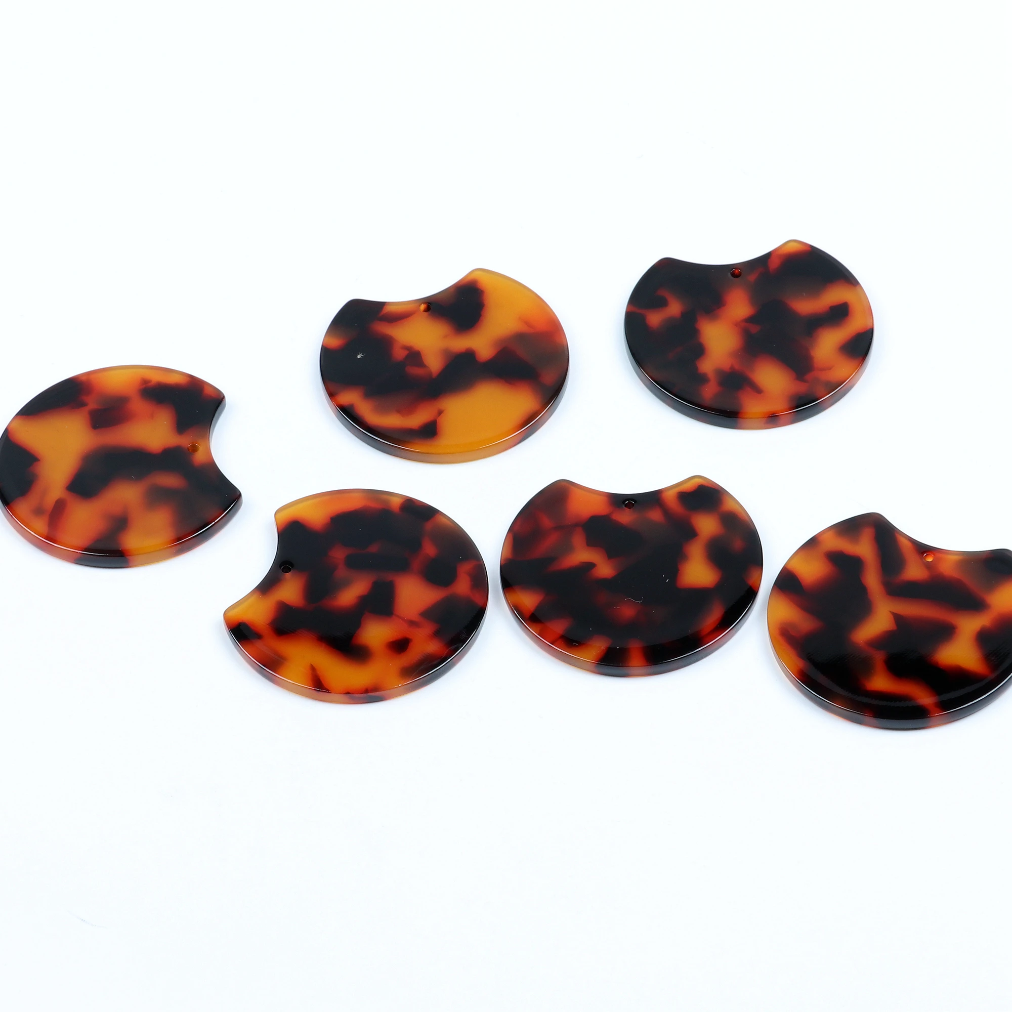 Tortoise Shell Earring Charm,Acetate Acrylic Beads,Special Round Shaped Pendants,Boho,Circle Cutout Earrings Parts,36mm