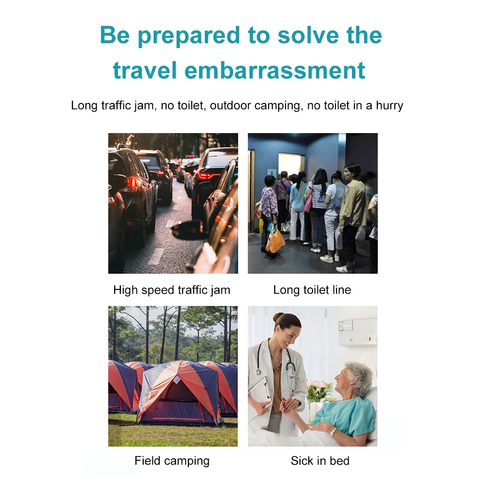 

4pcs Portable Car Toilet Urine Bag 700ml Disposable Travel Pee Bags Leak-proof for Men Women Kids for Travel Traffic Jam Camping