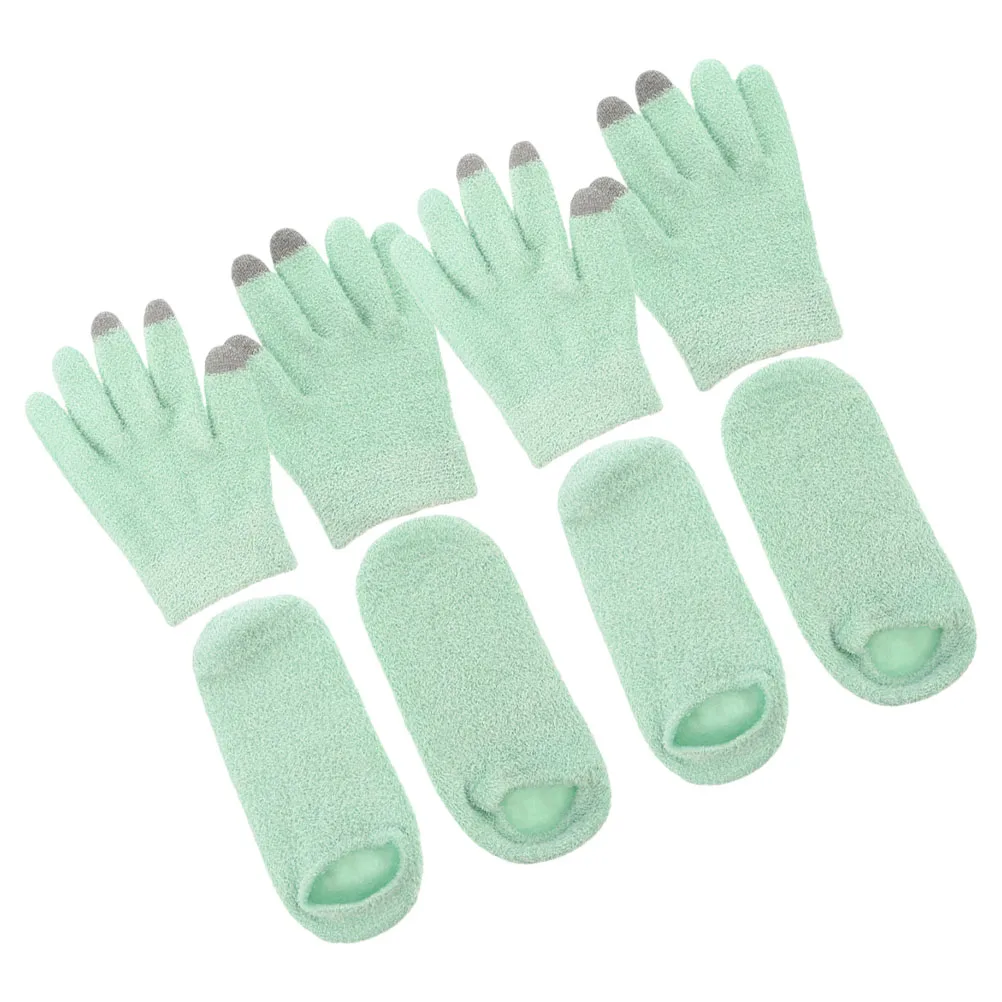 

2pcs Touchscreen For Women Winter Thermal Yarn Gloves With Moisturizing Gel Socks For Dry Hands Feet Overnight Sleeping