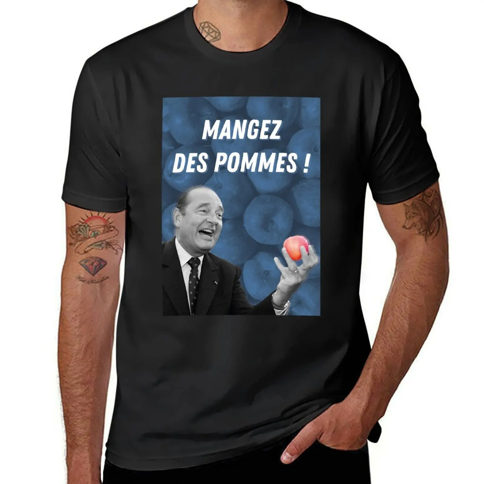 Men Women Eat Apples Jacques Chirac Gifts For Music Fans T-Shirt shirts graphic tees anime clothes men t shirts