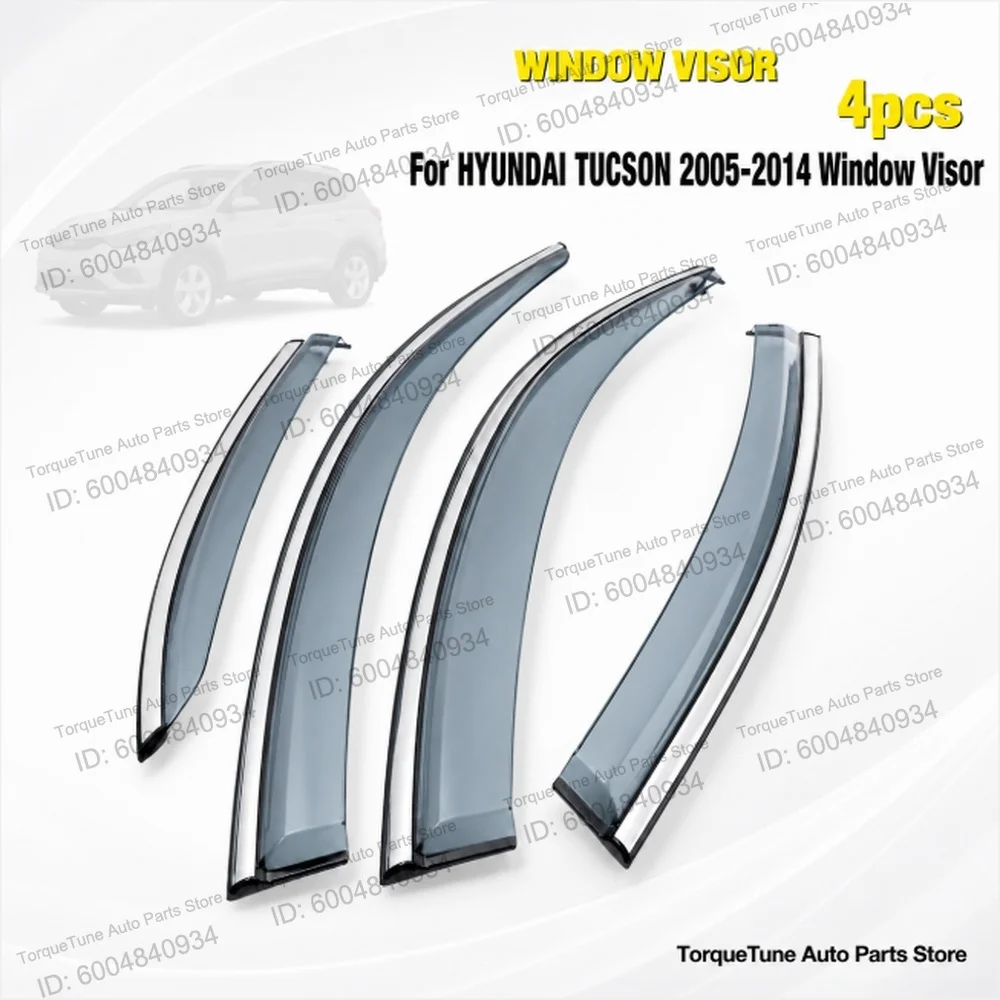 In-Channel Direct Fit Easy Install Window Visor with Rain & Sun Protection for HYUNDAI TUCSON 2005-2014