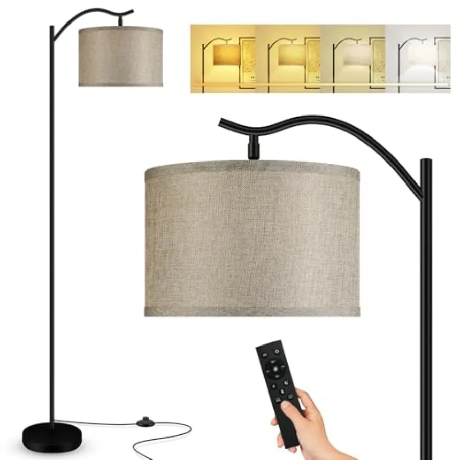 Floor Lamp for Living RoomArc Floor Lamp with Remote Control Stepless Dimmable Brightness and Colors Temperature 2700k-6500k Mo