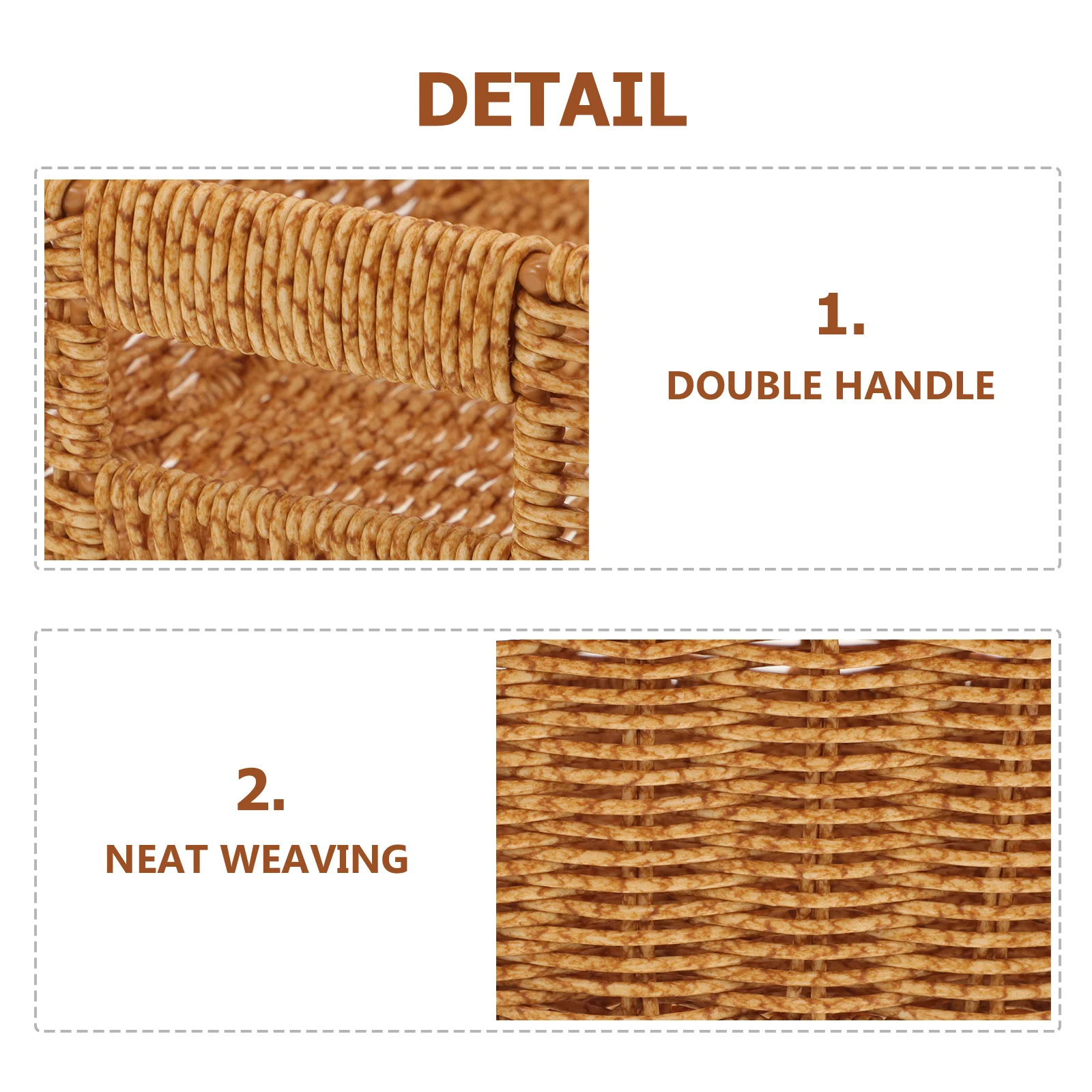 

European Style Storage Box Hand Woven Imitation Rattan Container For Desktop Sundries Organizer Basket Home Gift Decorative