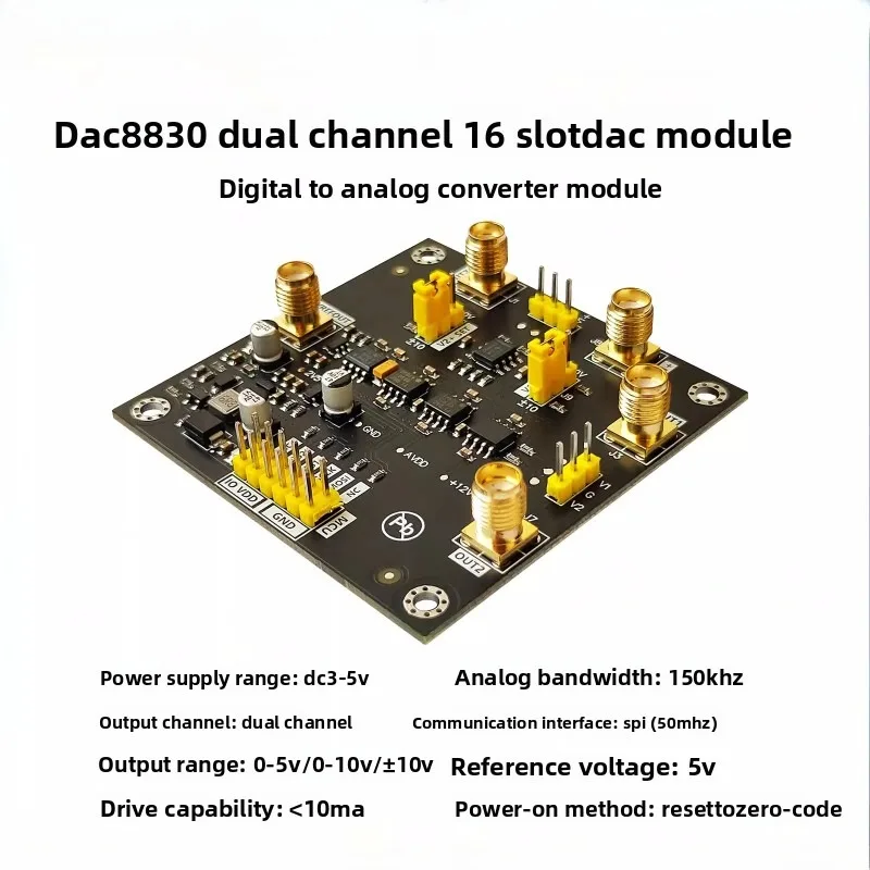 DAC8830IDR Module Dual 16-bit DAC Module Digital-to-analog Converter 0-5V0-10V Positive and Negative 10V