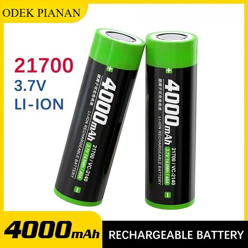 3.7 فولت 21700 بطارية ليثيوم 4000 مللي أمبير خلية الطاقة 40A التفريغ المستمر للدراجة الإلكترونية/الطائرة بدون طيار/Vape/RC بطارية ليثيوم أيون قابلة للشحن