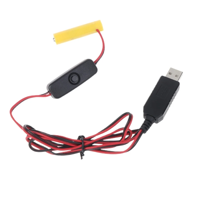 Universal USB to 6V AAA Battery Power Cable with USB Power Converter for Radio LED Light Toy Remote