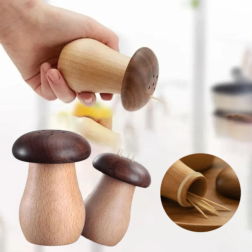 

Mushroom Shaped Toothpick Box Good Sealing Performance Cute Appearance Design and Easy Operation Interesting Kitchen Gadgets