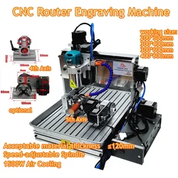 Máquina de grabado y fresado, enrutador CNC de 3, 4 y 5 ejes, 3040, 4060, 3060