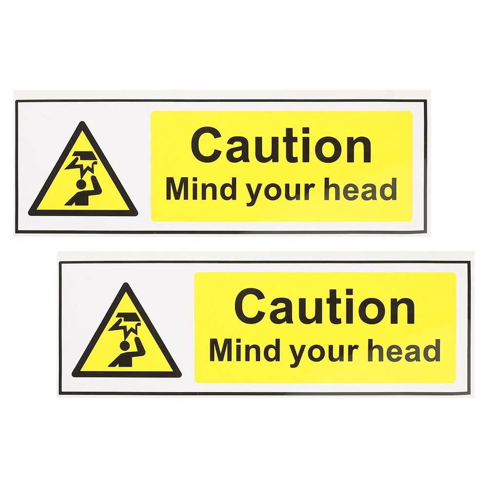 

2pcs Watch Your Head Sign Sticker Low Ceiling Warning Label Self Adhesive Safety Decal Caution Sign Lightweight