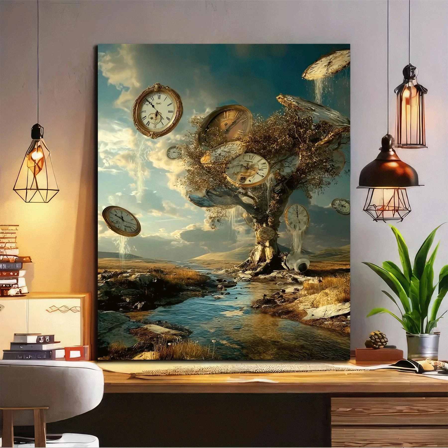Abstract Surreal Melting Clocks 500/1000/1200/2000 PCS Jigsaw Puzzles Family Activity Games for Gameroom Bedroom Frameless