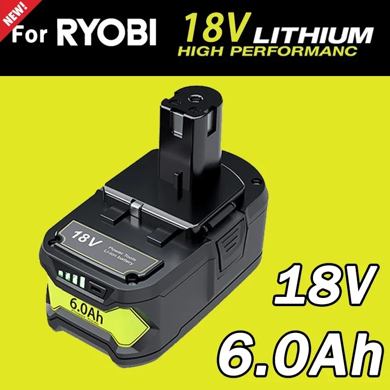 Batería  iones  litio para herramientas eléctricas RYOBI, 6Ah, 18 V, P108, 18 V, One + Plus, P104, P107, RB18L50, RB18L20