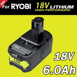 Batería  iones  litio para herramientas eléctricas RYOBI, 6Ah, 18 V, P108, 18 V, One + Plus, P104, P107, RB18L50, RB18L20