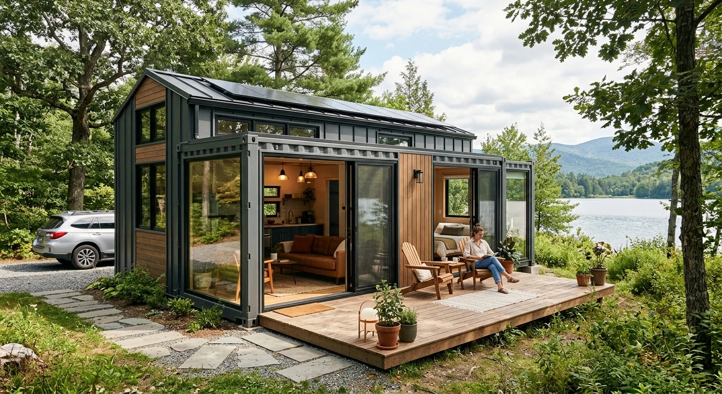 Custom Modular House with 2 Bedrooms 1 Bathroom Kitchen Layout for Resort Camp Backyard Guest House Use