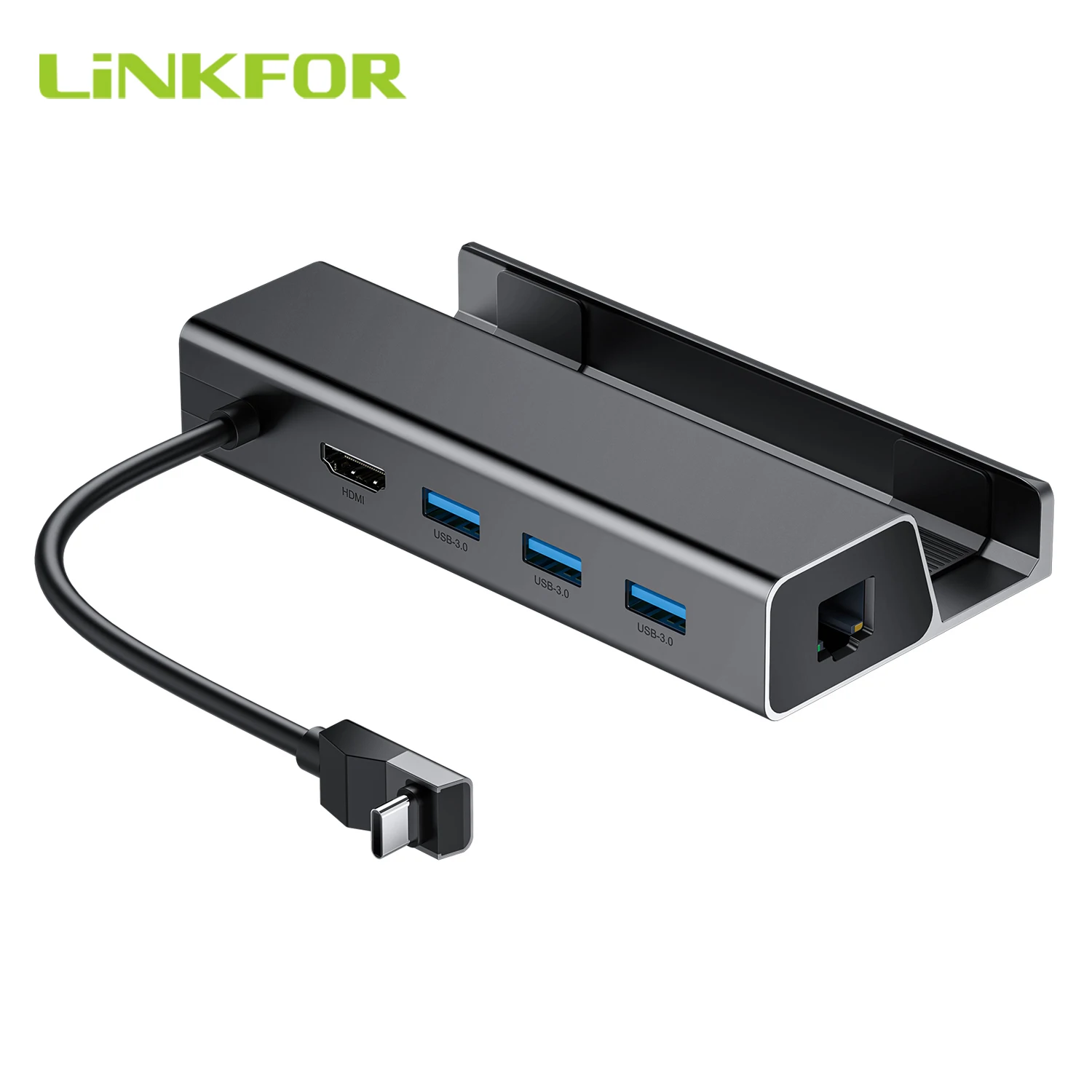 

LiNKFOR 6-in-1 Steam Deck Dock HDMI-compatible 2.0 4K 60Hz /Gigabit Ethernet /USB 3.0/100W USB C PD Port Output For Steam Deck