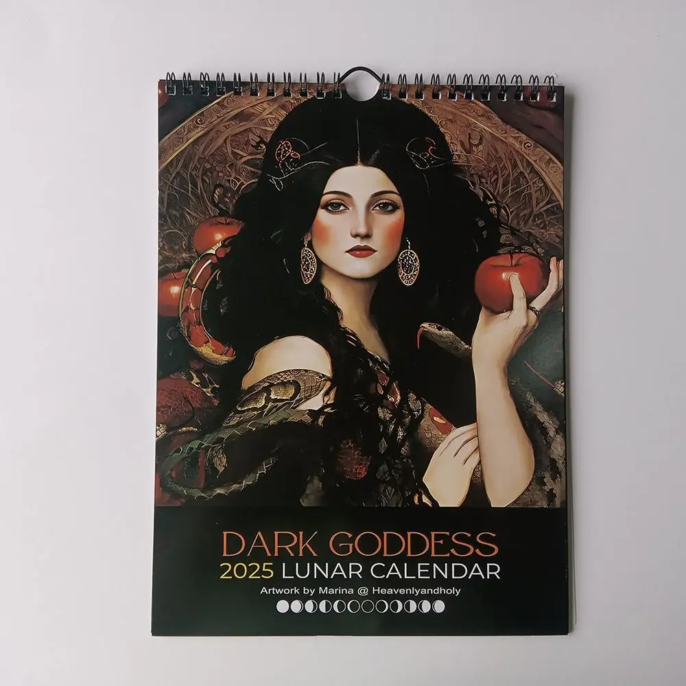 2025 Dark Goddess Worrior Goddess Lunar Calendar Daily Weekly Monthly Planner Creative Wall Calendar Funny Desktop Calendar Gift